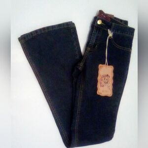 U-51 Vintage Y2K Elegant Dark Blue Flare Jeans Embroidered Size 7